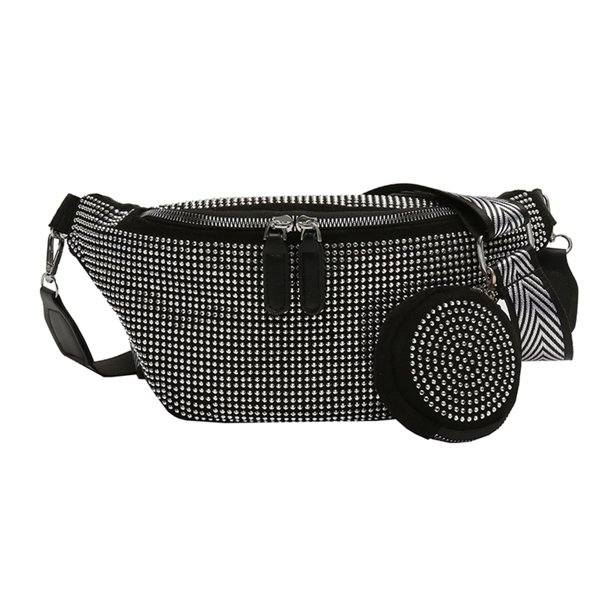 Bolso De Pecho Riñonera de moda 2 en 1 para mujer, riñonera, monedero para viaje (plata)