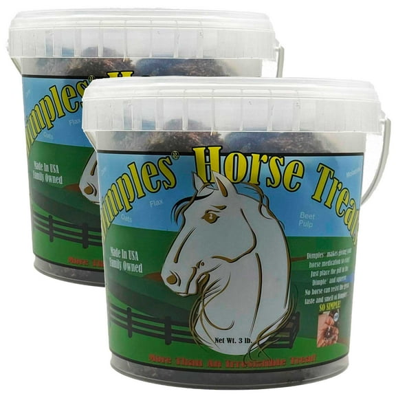 Dimples Horse Treats - Easily Administer Medications and Perfect Training Reward, 3 lb - Pack of 2