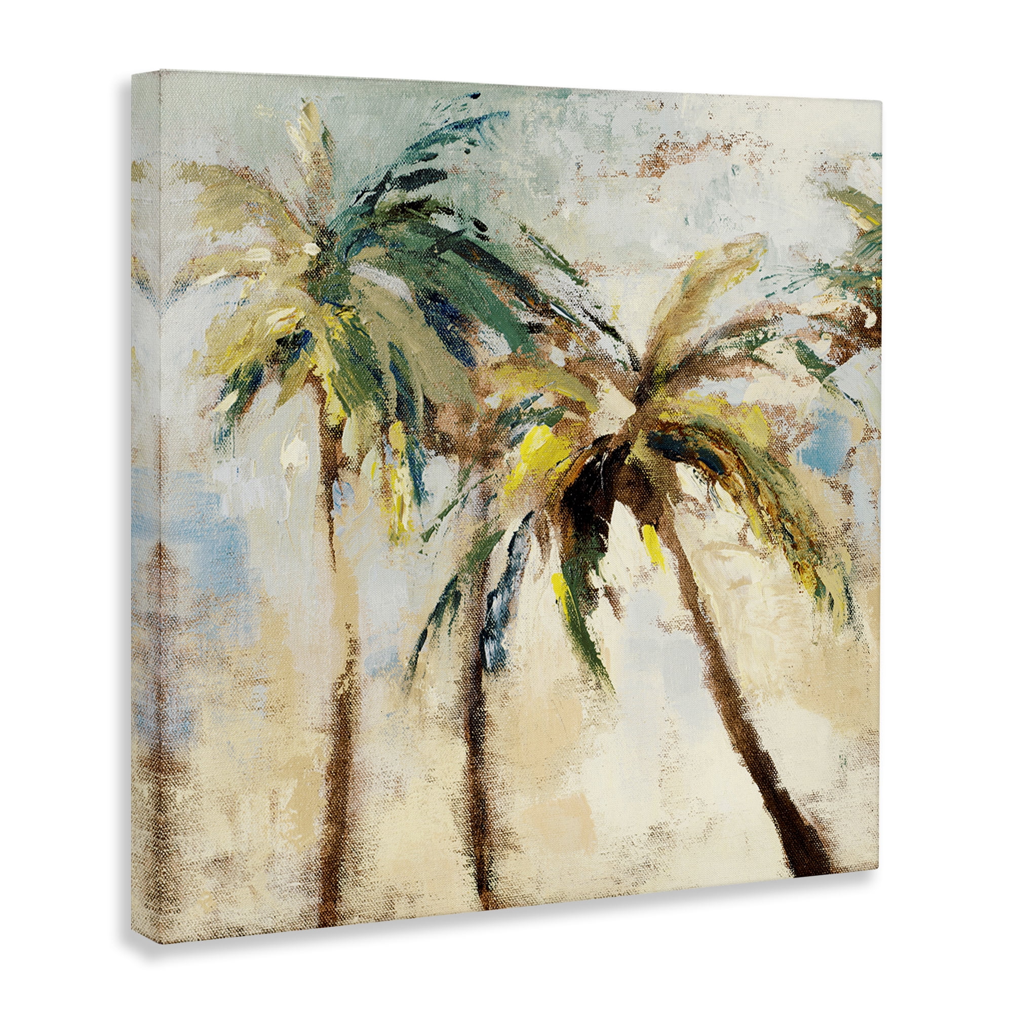 Stupell Industries Tall Palm Trees Abstract Botanical & Floral Painting Gallery Wrapped Canvas Art Print Wall Art, 30 x 30