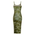 thumbnail image 5 of Vestido de Verano para las Mujeres, Vestido Largo Delgado Cuello Redondo sin Mangas de Impresión de Leopardo Sexy Hecho de Poliéster Ligero, Vestido Sexy para las Mujeres, 5 of 5