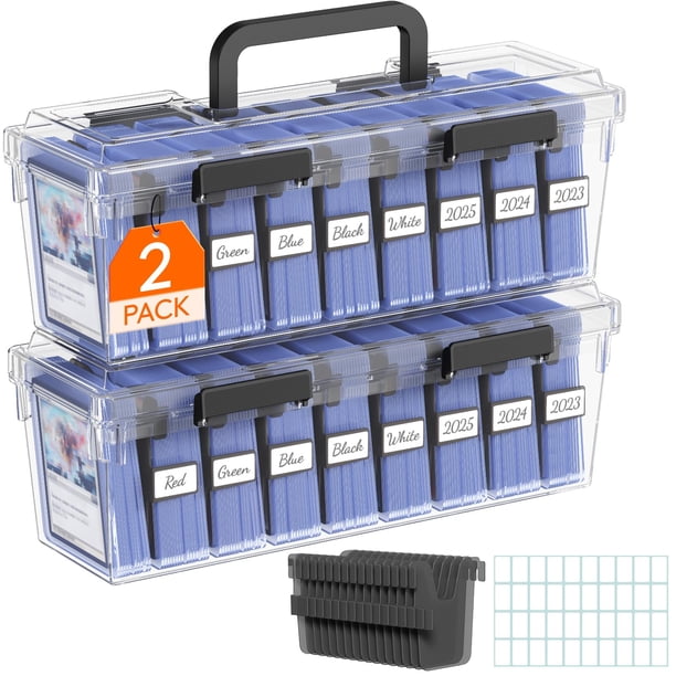 Caja de almacenamiento de tarjetas coleccionables Lifewit con 8 divisores, paquete de 2