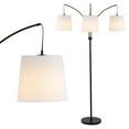 thumbnail image 3 of JONATHAN Y Sylva 72.5" 3-Light Mid-Century Modern Head-Adjustable Iron LED Arc Floor Lamp, Black, JYL3080A, 3 of 7