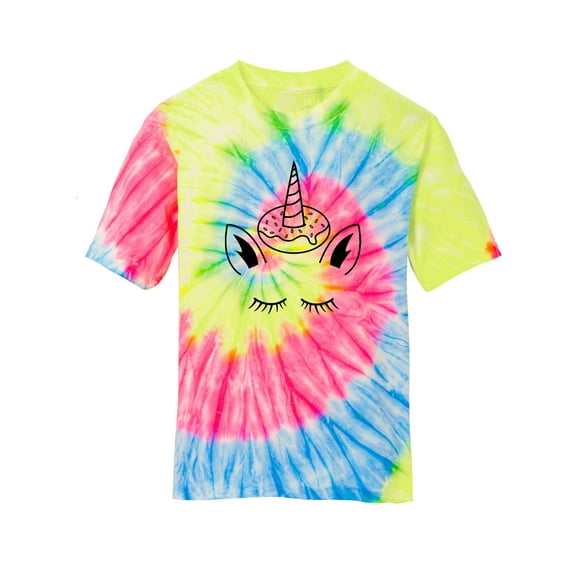 Gravity Threads Donut Unicorn Youth Short-Sleeve T-Shirt - Neon Rainbow - Large