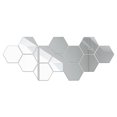 thumbnail image 1 of Fairnull 12Pcs Hexagonal Self Adhesive Mirror Effect Wall Sticker Living Room Decal Decor, 1 of 9