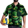 thumbnail image 4 of Saint Patrick's Day Men's Hawaiian Button Down Printed Short Sleeve Summer Beach Shirts, 4 of 6