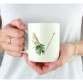 thumbnail image 3 of Koyal Wholesale Ceramic Coffee Mug, Exotic Tropical Monogram, Letter V, 3 of 5