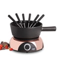 thumbnail image 1 of Artestia Swiss Design 2-QT Electric Fondue Pot for Cheese, 1500W Ceramic Chocolate Melting Pot with Adjustable Temperature, 6 Fondue Forks, White Cer, 1 of 9