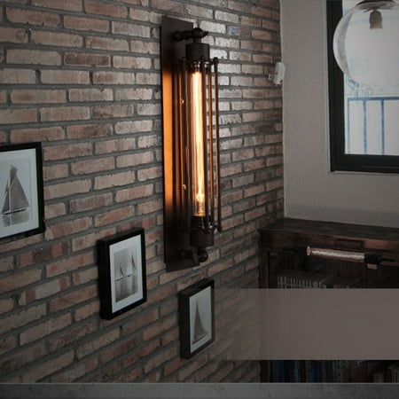

GETHOME E27 Wall Lamp Restaurant Hotel Hallway Iron Structure Rustproof Industrial Loft(1)