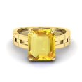 thumbnail image 2 of Bague Réglable en Argent Non Chauffée Certifiée Qualité A+ Saphir Jaune Naturel pour Femmes et Hommes, 2 of 3