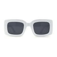 thumbnail image 1 of Womens Thick Rimmed Square Rectangular Sunglasses White Black, 1 of 4