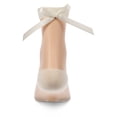 thumbnail image 4 of MeMoi Women's Silky-Sheer Cotton-Rich Crew Sock with Satin Bow - Girls - Female, 4, Winter White, 4 of 7