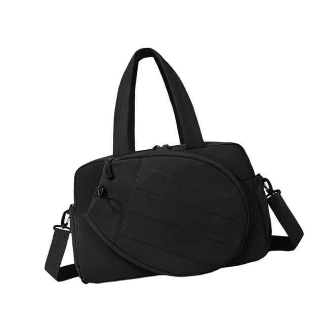 Bolsa de tenis para gimnasio con correa para el hombro y la mano, impermeable, para viajes, para mujeres y hombres. Negro