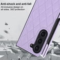 thumbnail image 3 of ELEHOLD for Samsung Galaxy Z Fold7 Case,Women Luxury PU Leather Ultra Slim Anti-Drop Protection Cover All-Inclusive Shockproof  New Case for Samsung Galaxy Z Fold7,Purple, 3 of 7