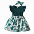 thumbnail image 5 of mgoYE Baby Flower Girl Dress Baby Girl Dress Sleeveless with Bow Floral Dresses for Play Party Birthday Casual(Green,2-3 Years), 5 of 6