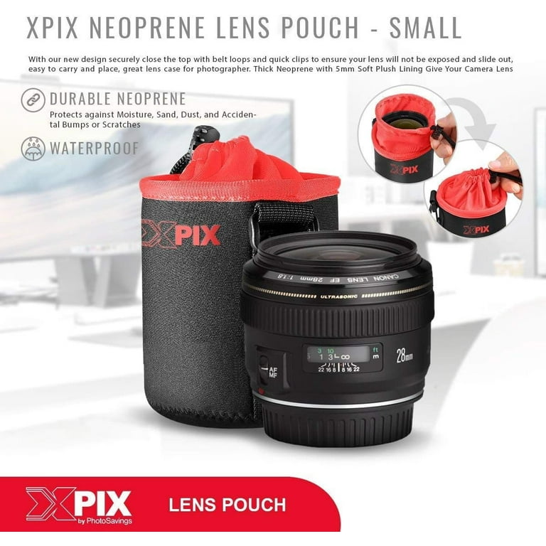 1Pcs Camera Lens Pouch Bag Neoprene Waterproof Soft Video Camera Lens