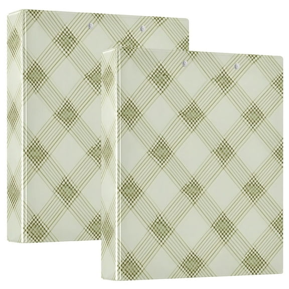 ALAZA Checkered Grid-c1 Hardcover 3 Ring Binder 1.5" Round Rings Interior Pockets Binders Organizer 2 Pack