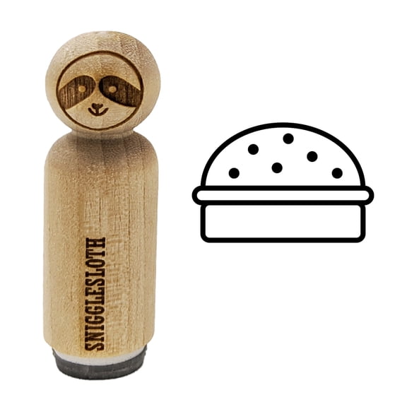 Hamburger Outline Fast Food Rubber Stamp for Scrapbooking Crafting Stamping - Mini 1/2 Inch
