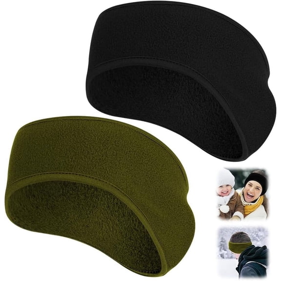 Ear Warmers Headband, Fleece Earmuffs Running Headband Winter Ear Covers Moisture Wicking Ski Sport Headband for Men Women