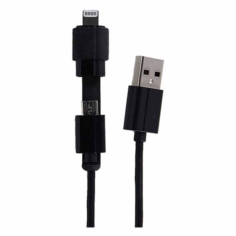 Key Brand Micro USB Data Cable with Lightning Adapter 3ft - Black  (Refurbished) - Walmart.com