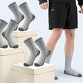 thumbnail image 6 of 6 Pairs Mens Cushioned Crew Socks, Moisture Wicking Athletic Work Socks, 6 of 6