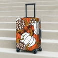 thumbnail image 3 of Wukai Various Pumpkins Leopard Orange White Elastic Luggage Cover: Personalized Protection for Your Suitcase - Fits 19~29-inch, Washable & Durable Travel Companion-Medium, 3 of 8