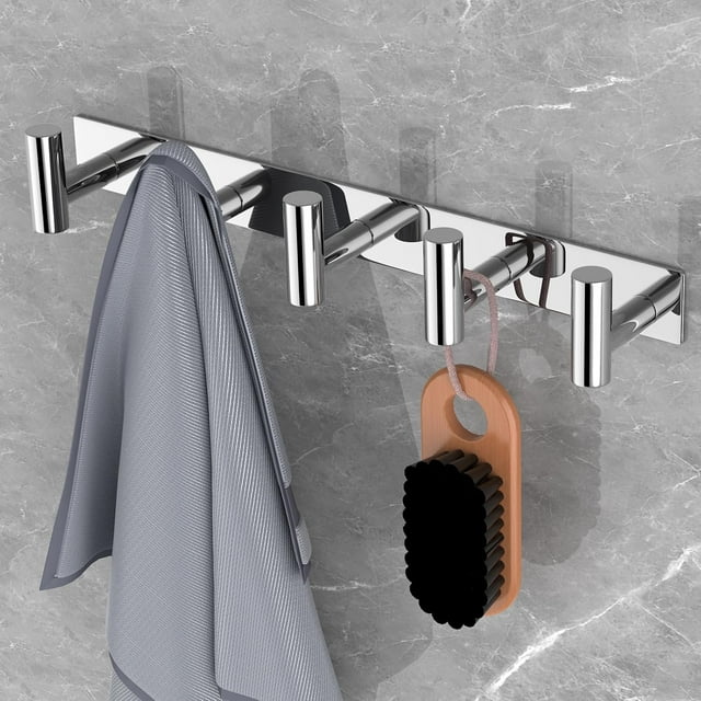 Coat Rack Wall Mount with L Shaped Coat Hooks Wall Hooks Heavy Duty Stainless Steel Towel Hooks Wall Coat Hanger Robe Hooks for Bathroom Kitchen Entryway ( Hooks PC)