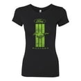 thumbnail image 2 of Green Striped Ford Mustang | Womens Cars and Trucks Slim Fit Junior Tee, Black, Small, 2 of 3
