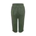 thumbnail image 4 of GZWYHT ，For 29"/31" Flowy Travel Wide Leg Yoga Pants Boho Wide Leg Elastic Waisted Casual Capri Pant Summer Harem Lounge With Pockets，Green M, 4 of 8