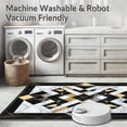 thumbnail image 5 of ODIKA 3'x5' Machine Washable Non-Slip Area Rug, Geometric Marble Black Gold High Traffic Rug, Black, 81769, 5 of 7