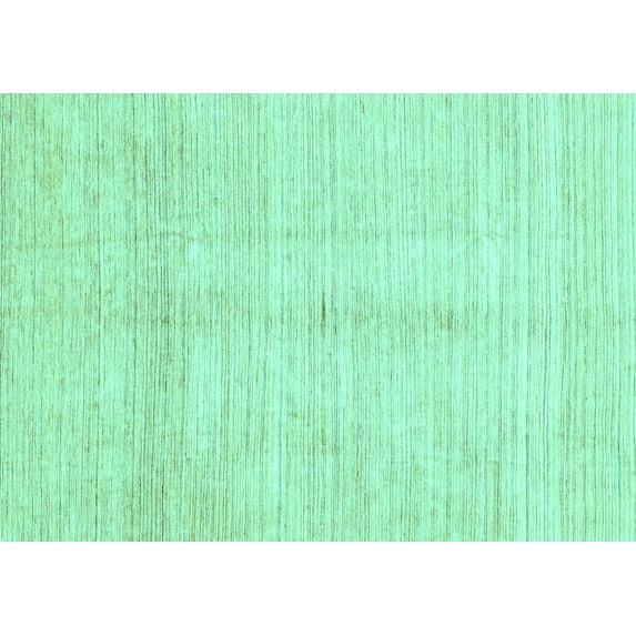 Ahgly Company Machine Washable Indoor Rectangle Solid Turquoise Blue Modern Area Rugs, 2' x 5'