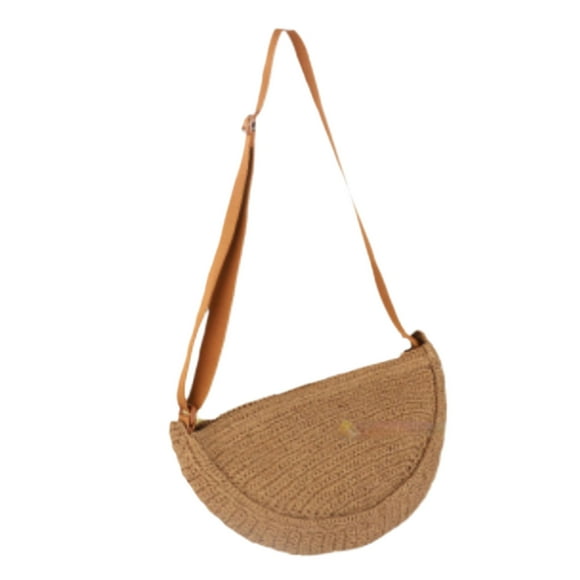 Maytalsory Straw Handbag With Adjustable Straps And Zipper Closure But Also Brown