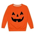 thumbnail image 3 of gcong Girls Halloween Sweatshirt Pumpkin Graphic Crewneck Pullover Long Sleeve Sweat Shirt Fall Clothes, 3 of 4