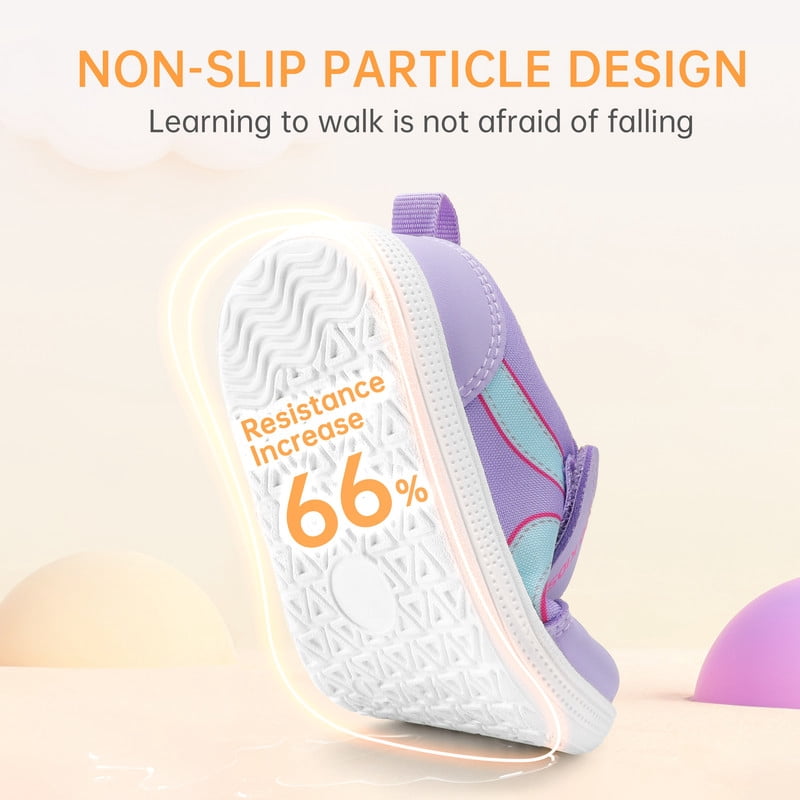 Toddler Wide Toe Barefoot Shoes Sneakers Kids Tennis Shoes Preschool Non Slip Lightweight Comfortable First Walking Running Light Purple Toddler Size 7