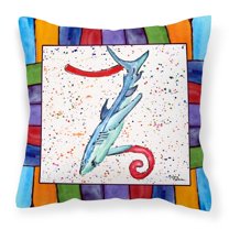 Carolines Treasures 8449-ZPW1414 Beach and Seafood Decorative Canvas Fabric Pillow 8449 14Hx14W multicolor