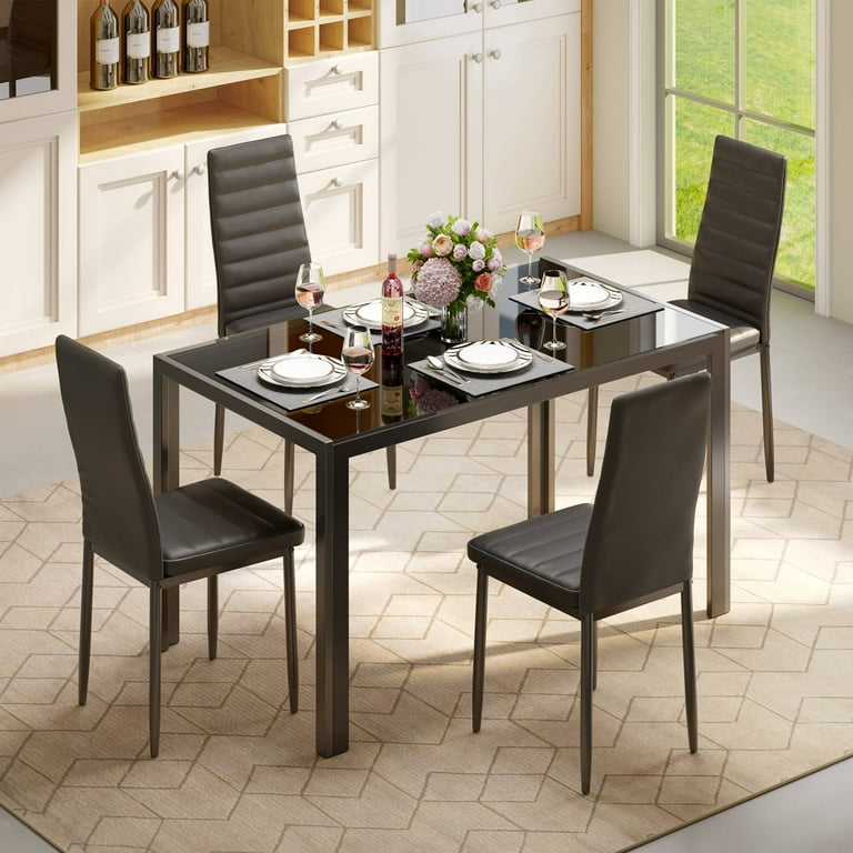 Glass dining table set walmart new arrivals