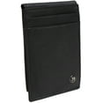 thumbnail image 3 of Jack Abrahams Mens Genuine Goat Nappa Leather Slim Bi-Fold Card Holder RFID ID Wallet (Black), 3 of 8