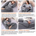 thumbnail image 5 of Topchances Pregnancy Pillow Maternity Belly Contoured Body  Pillow Extra Large With Knitted Cotton Cover Gray US, 5 of 11