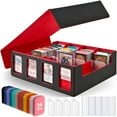 thumbnail image 1 of Card Storage Box for Trading Cards with Card Supporters, 3000+ MTG Deck Box with 24 Colorful Divider Tabs, Trading Card Storage with Viewing, 1 of 7