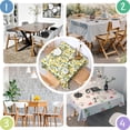 thumbnail image 4 of Yellow Lemon Fruit Flowers White Pattern Square Tablecloth,Waterproof Square Table Cover,Wipeable Spillproof Washable Table Cover for Home Kitchen Party Decor 52"x52"(132x132cm), 4 of 6