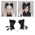 thumbnail image 3 of Diademas con orejas de gato, diademas de piel sintética peludas, accesorios para el cabello para niñas y mujeres, tocados para fiestas navideñas, 3 of 5