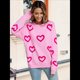 thumbnail image 4 of Suéteres de Otoño para Mujer, Jersey Holgado de Punto A Rayas con Cuello Redondo y Larga con Estampado de Corazones 2025 Rosa XL, 4 of 9