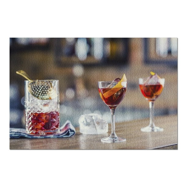 Manhattan Cocktail in Glasses in a Bar 9013012 (20x30 Premium 1000