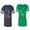 Men Navy / Women Green, variant on Her Beauty His Beast Unisex Couple Matching Cotton Jersey style T-Shirt Contrasting stripes on sleeves (Men Navy / Women Black) (Men S / Women S)