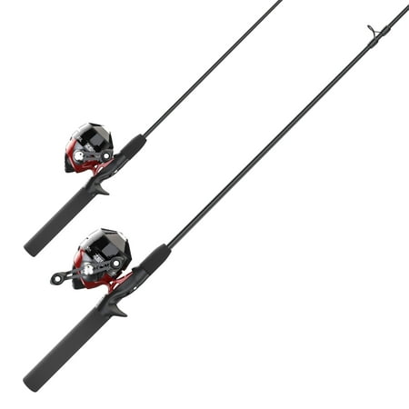 Zebco 202 & 404 Spincast Reels and Fishing Rod Combos (2-Pack) Right-Hand Retrieve Black/Red