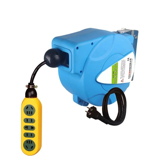 10M Automatic Retractable Power Cable Reel Wire Telescopic 1.5MM2 Cable Drum Electric Cable Reel Power Supply Hose Reel 3000W