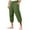 Green, variant on Plebaso Men's Cotton Linen Capri Pants Summer Baggy Beach Capris Drawstring Casual Pocket Pants for Men