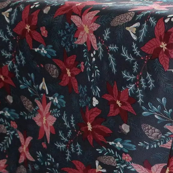 St Nicholas Square Navy Blue Botanical Tablecloth 60x84 Oblong