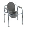 Drive Medical Folding Bedside Commode With Bucket And Splash Guard