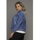 thumbnail image 2 of ABPHQTO Chaqueta vaquera de mujer azul azul azul con botones y cuello vuelto de talla grande, 2 of 5