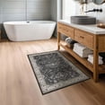 thumbnail image 6 of Bleum Cade Area Rug 2'x3' Entryway Rug,Dark Gray Vintage Machine Washable Door Mat Indoor Outdoor,Ultra Soft Low Pile Non Slip Doormat for Kitchen Bathroom Patio Farmhouse Decor, 6 of 13